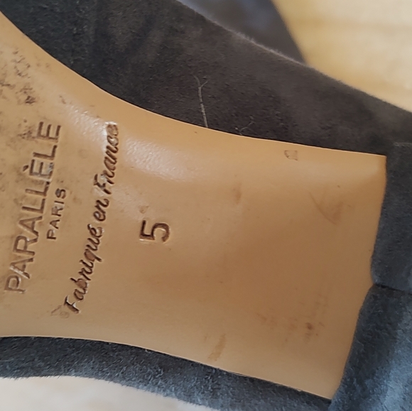 Parallele Paris France woman's thigh high gray suede leather boots UK 5 US 7 - Picture 11 of 16